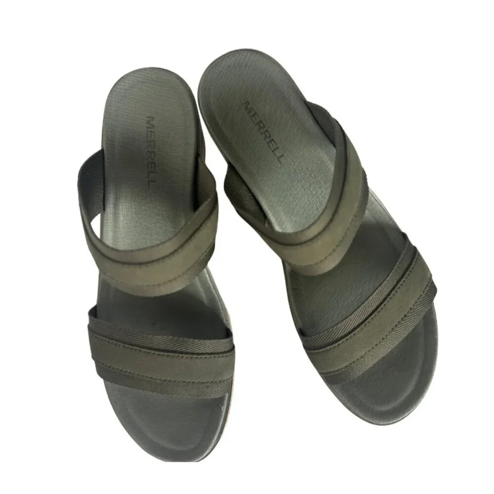 Merrell Kaiteri Women's Wedge Slide Olive Green Sandals